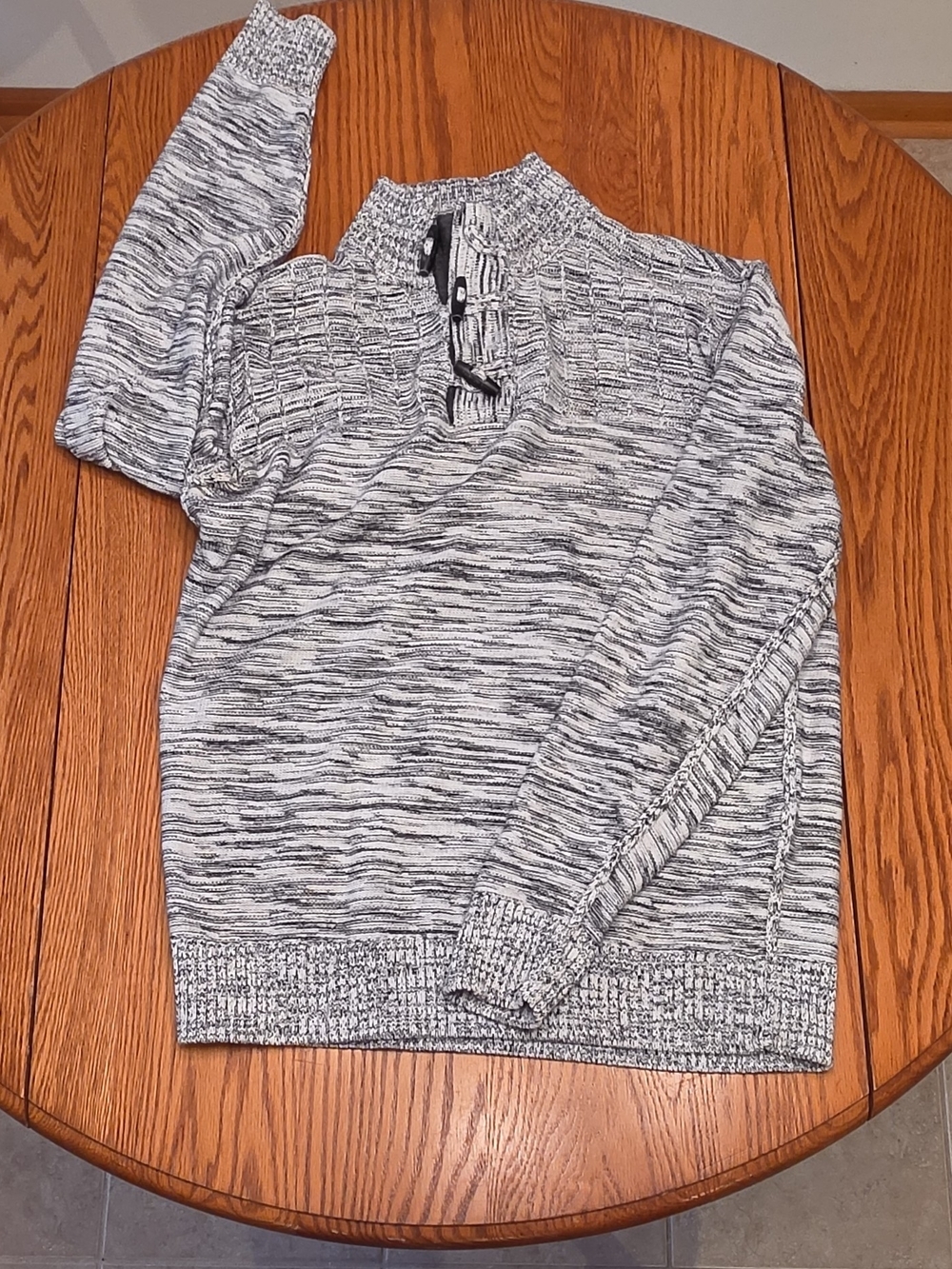 Men's 1819 Marled Gray Half-Zip Sweater Size Large